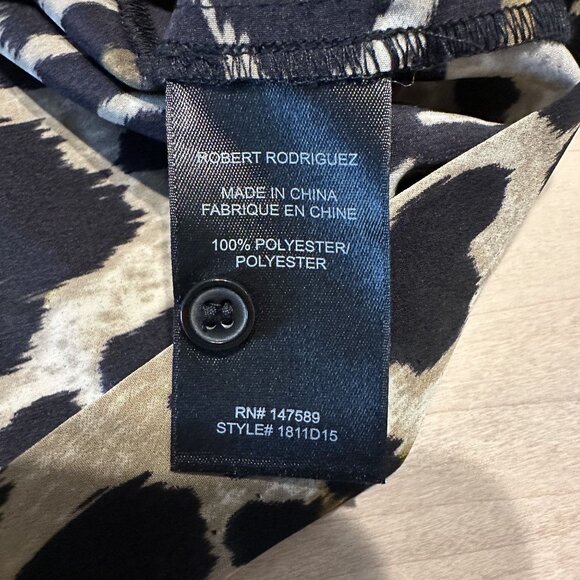 NWT Robert Rodriguez Cutout Shoulder Leopard Print Long Sleeve Dress X-Small XS - Picture 5 of 8